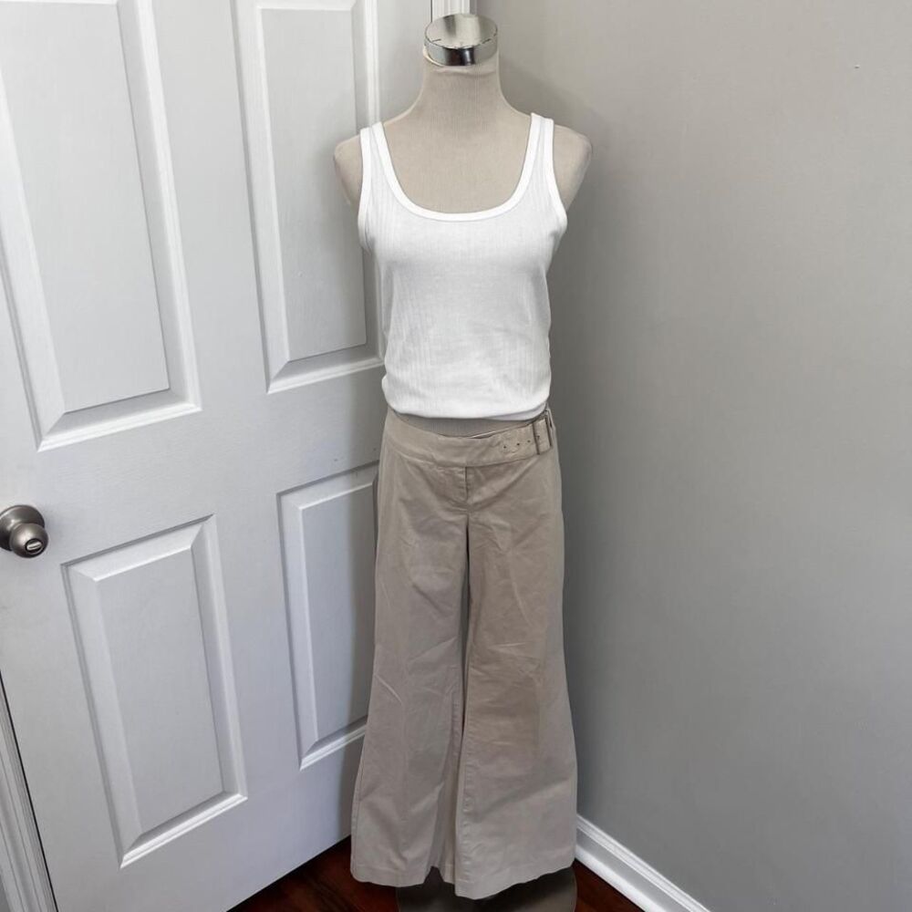 Express Tan Boot Cut Pants w Belt Buckle